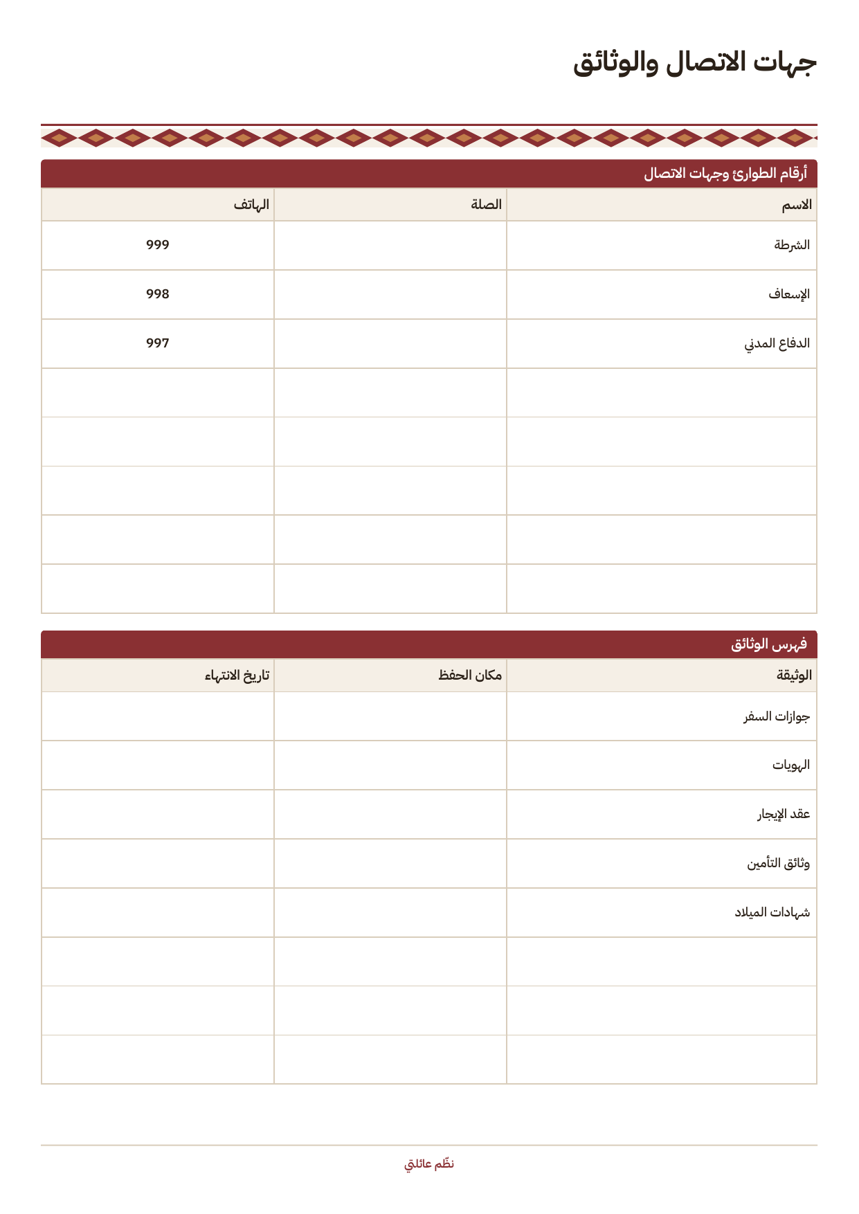 Contacts & Documents